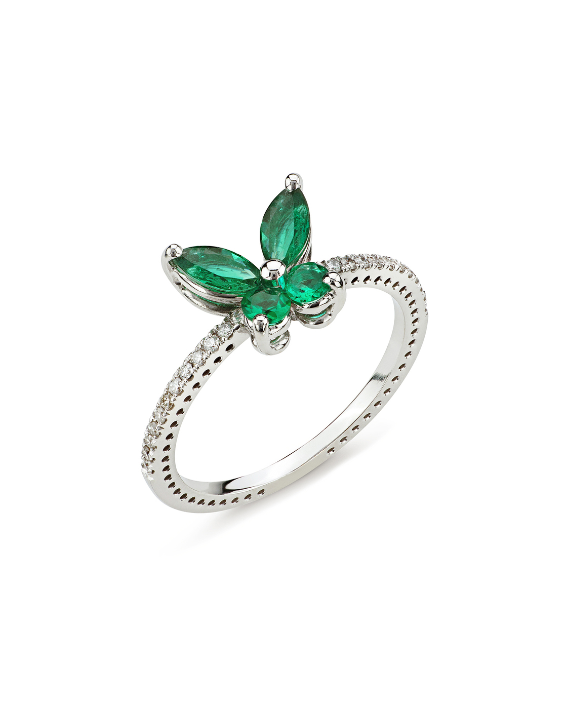 Emerald butterfly ring discount