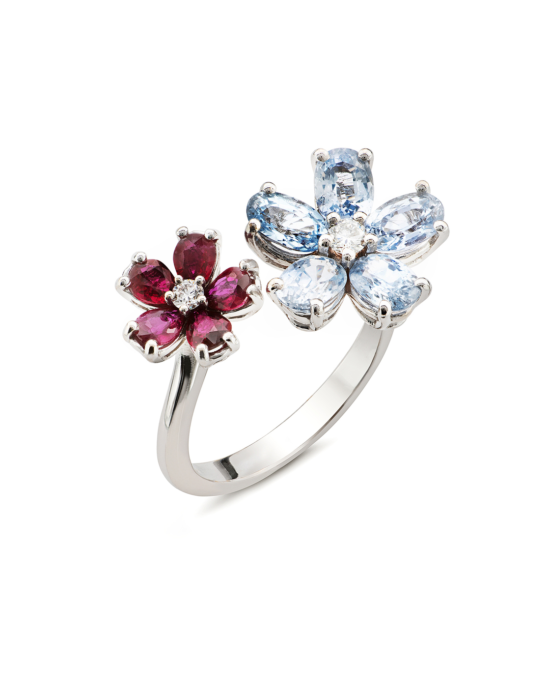 Anello diamanti a fiore outlet